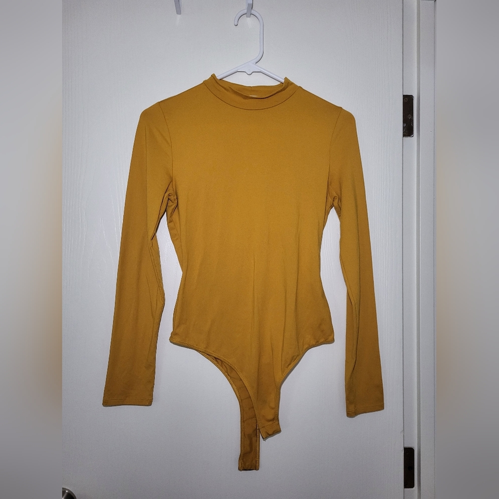 Mikey & Joey, small, yellow mustard long sleeve bodysuit